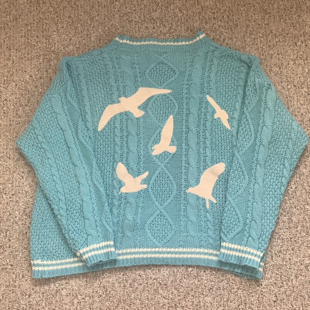 Taylor Swift’s 1989 Taylor’s Version Women's Blue Cable Knit Sweater - Picture 6 of 6